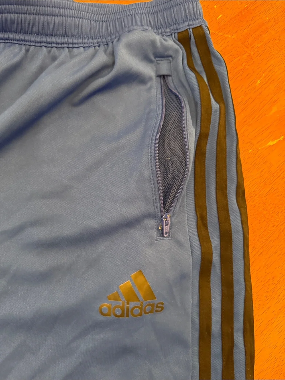 adidas Blue Men's Athletic Shorts with Black Side Stripes xl
